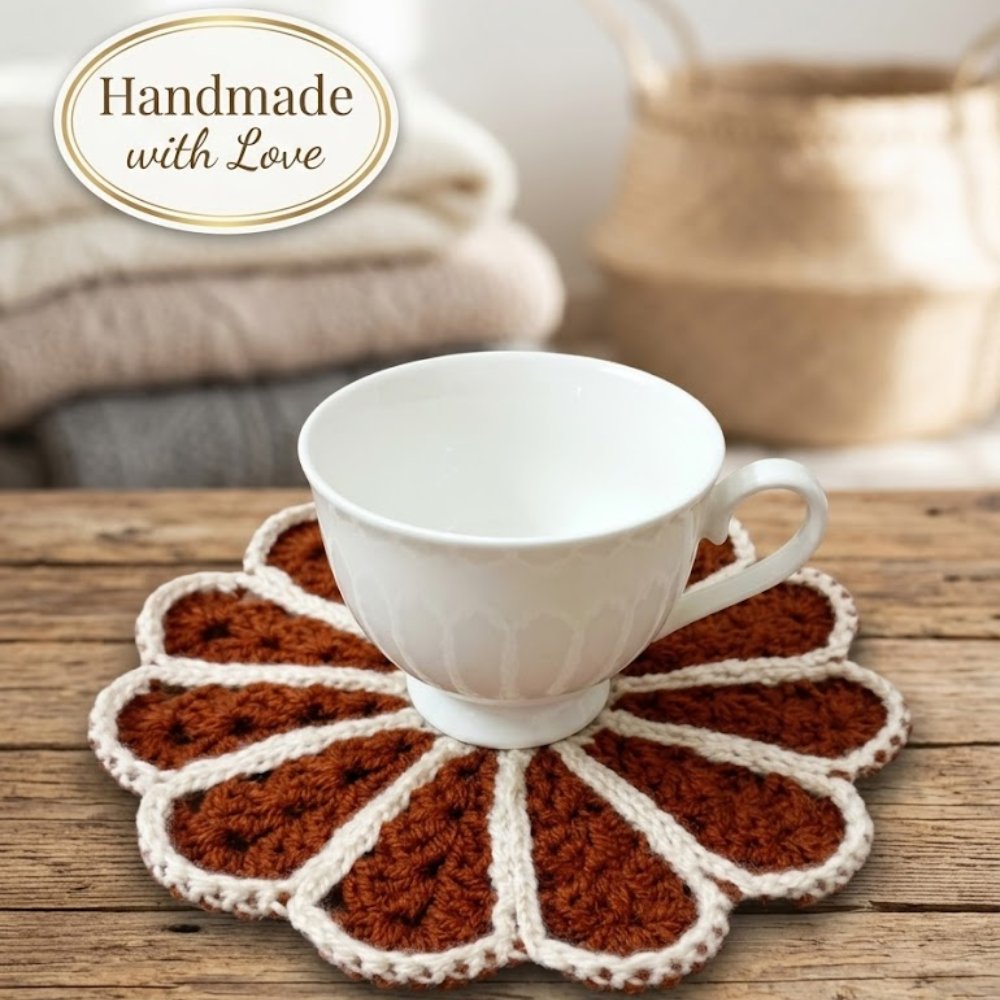 Free Crochet Coaster Pattern: Flower Mug Rug