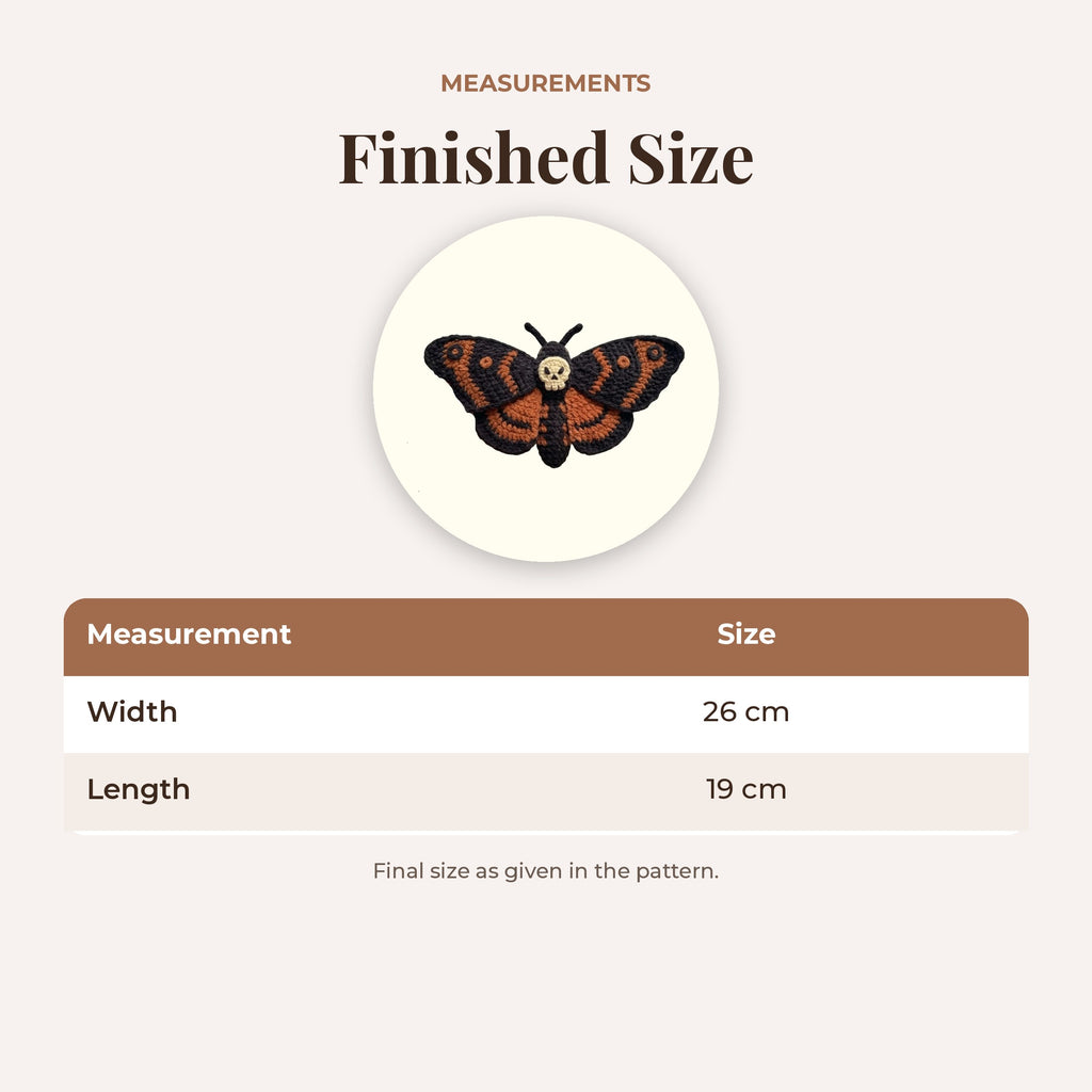 Death's Head Moth Amigurumi Crochet Pattern