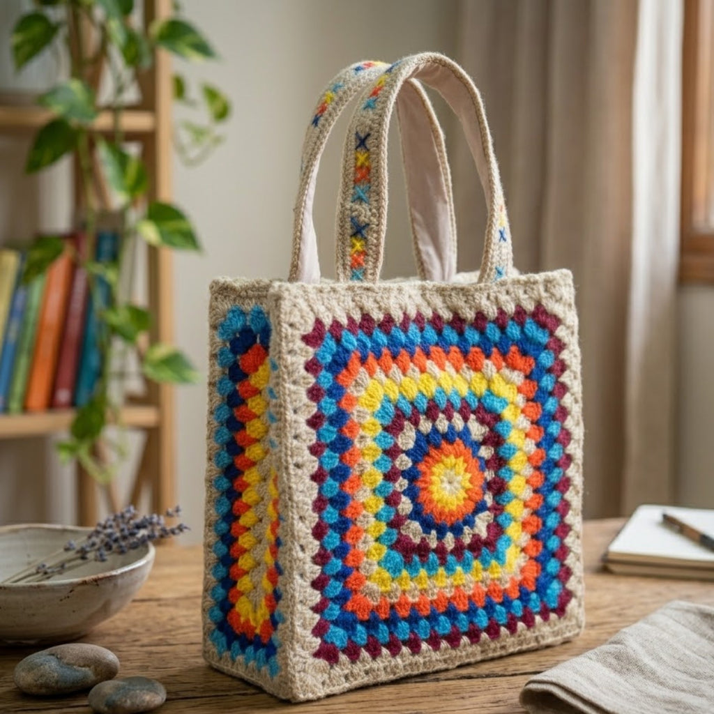 Crochet Granny Square Tote Bag Pattern