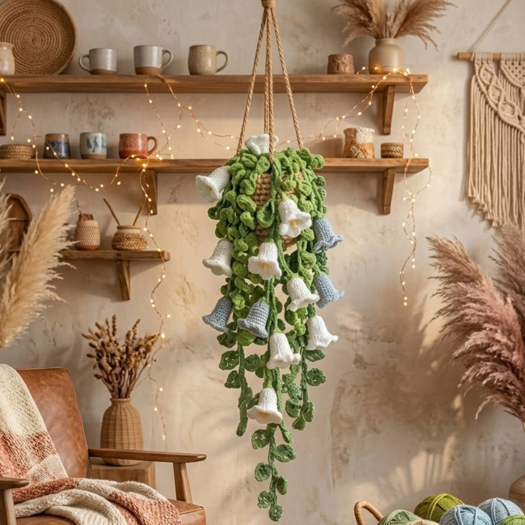 Crochet Lily of the Valley Hanging Plant Pattern