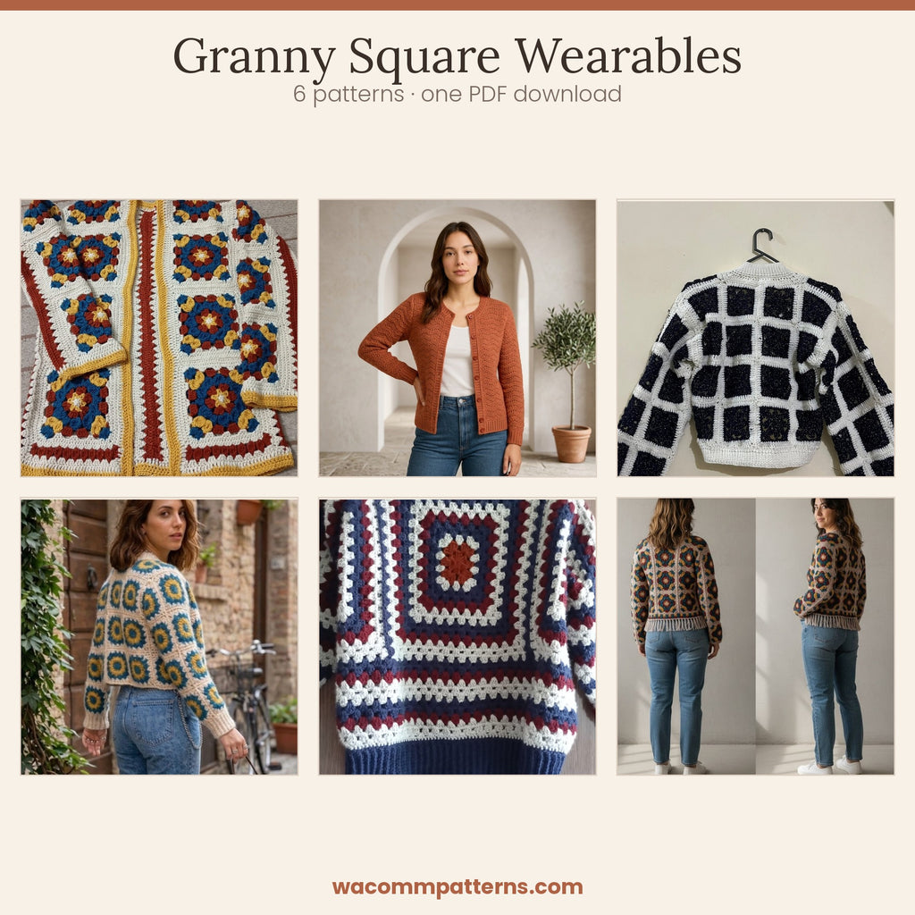 Granny Square Wearables Bundle (6 Patterns)