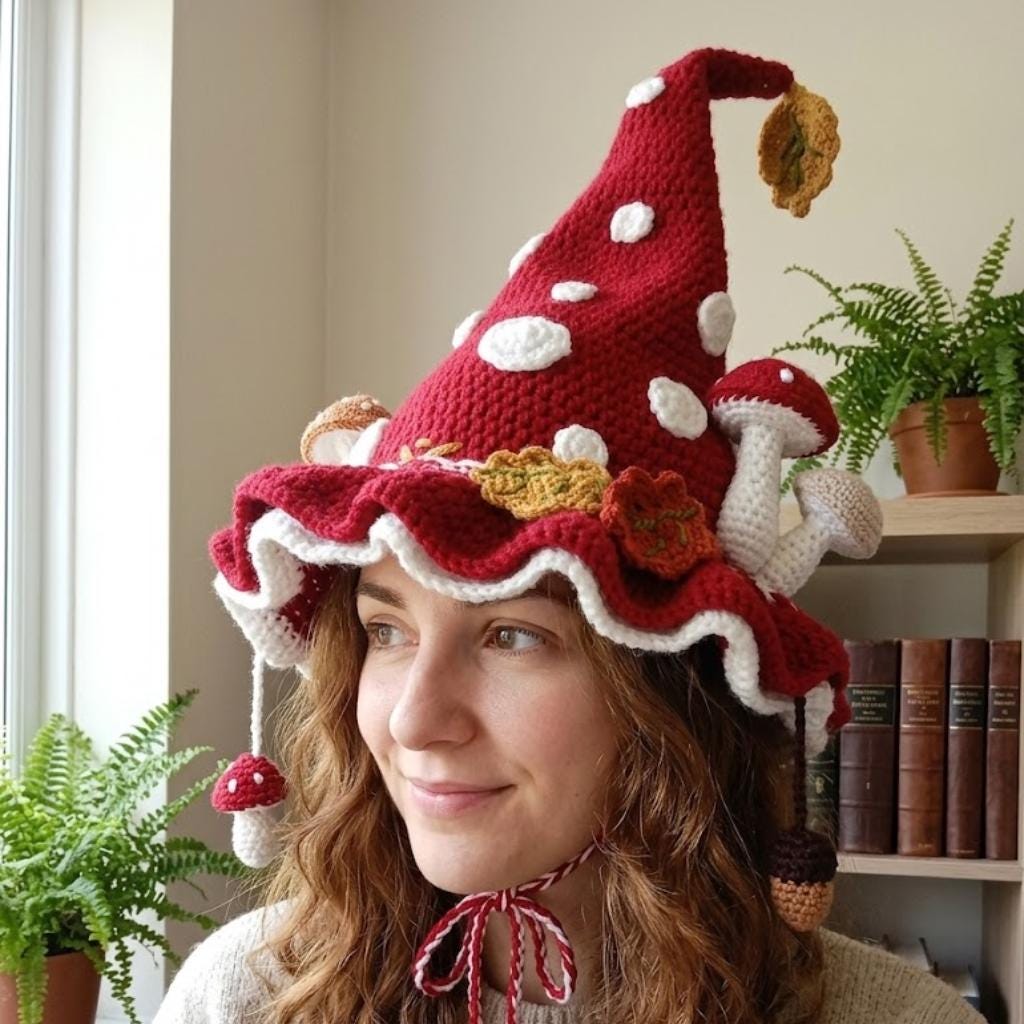 Mushroom Witch Hat Crochet Pattern