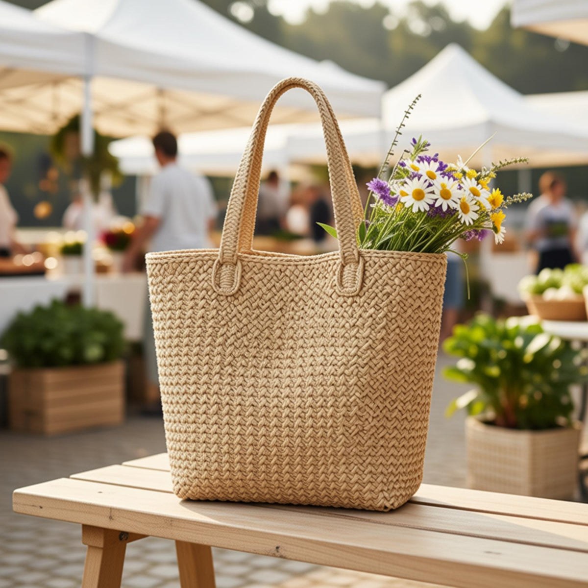 Woven Herringbone Raffia Tote Pattern