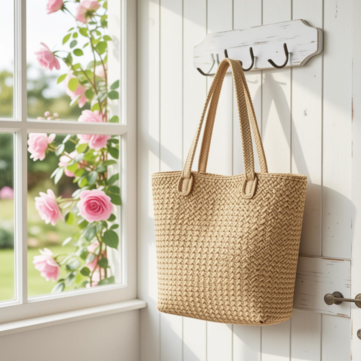 Woven Herringbone Raffia Tote Pattern