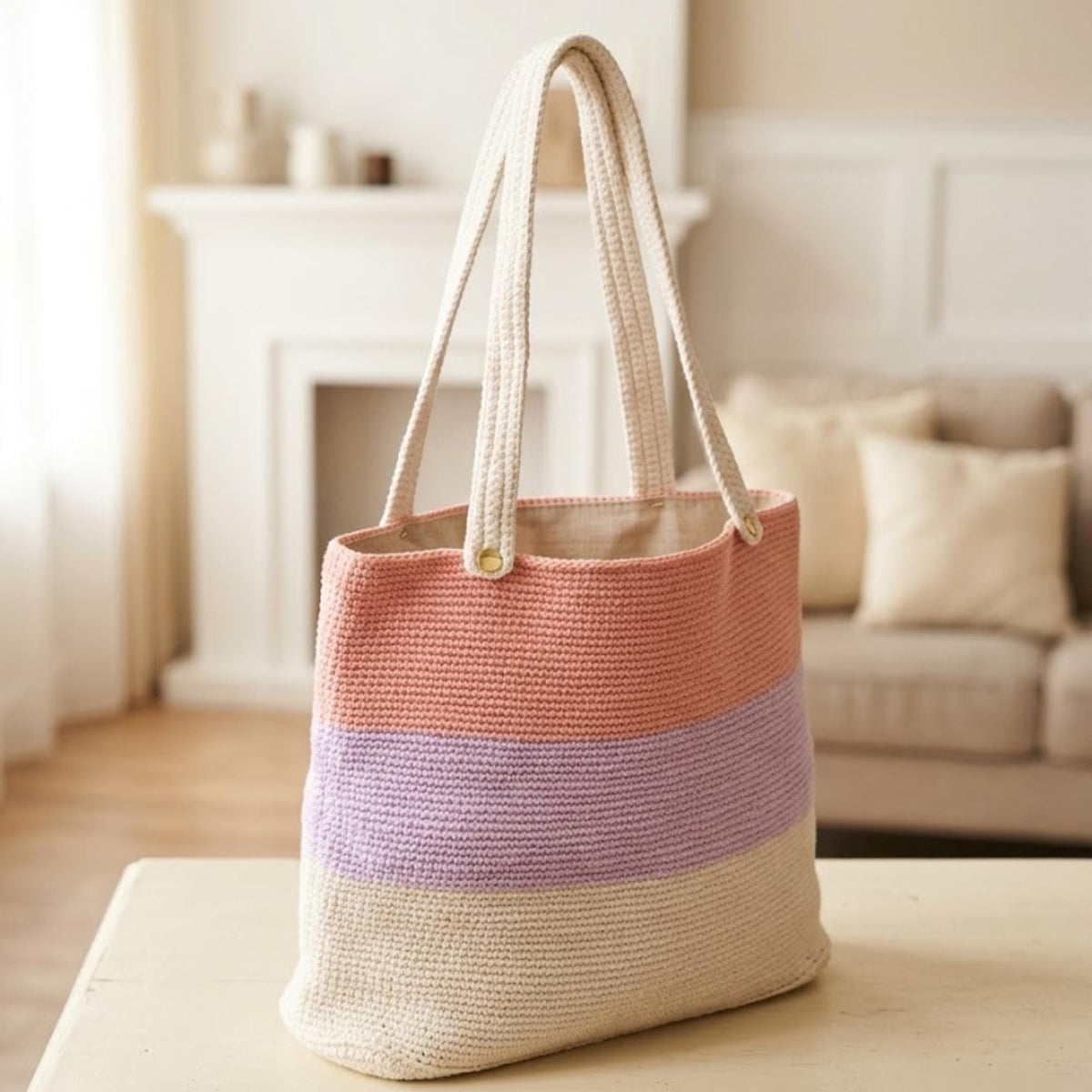 Pastel Color Block Tote Bag Pattern
