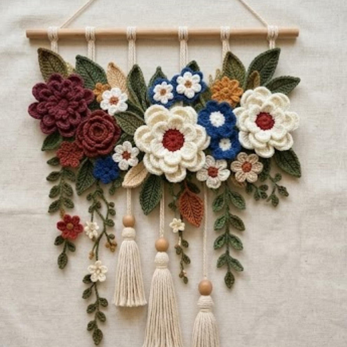 Layered Flower Wall Hanging Pattern