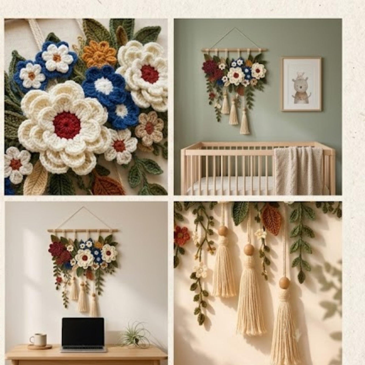 Layered Flower Wall Hanging Pattern