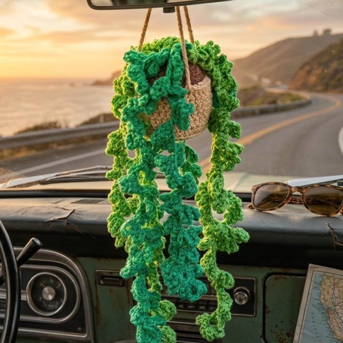 Hanging Succulent Car Charm Pattern