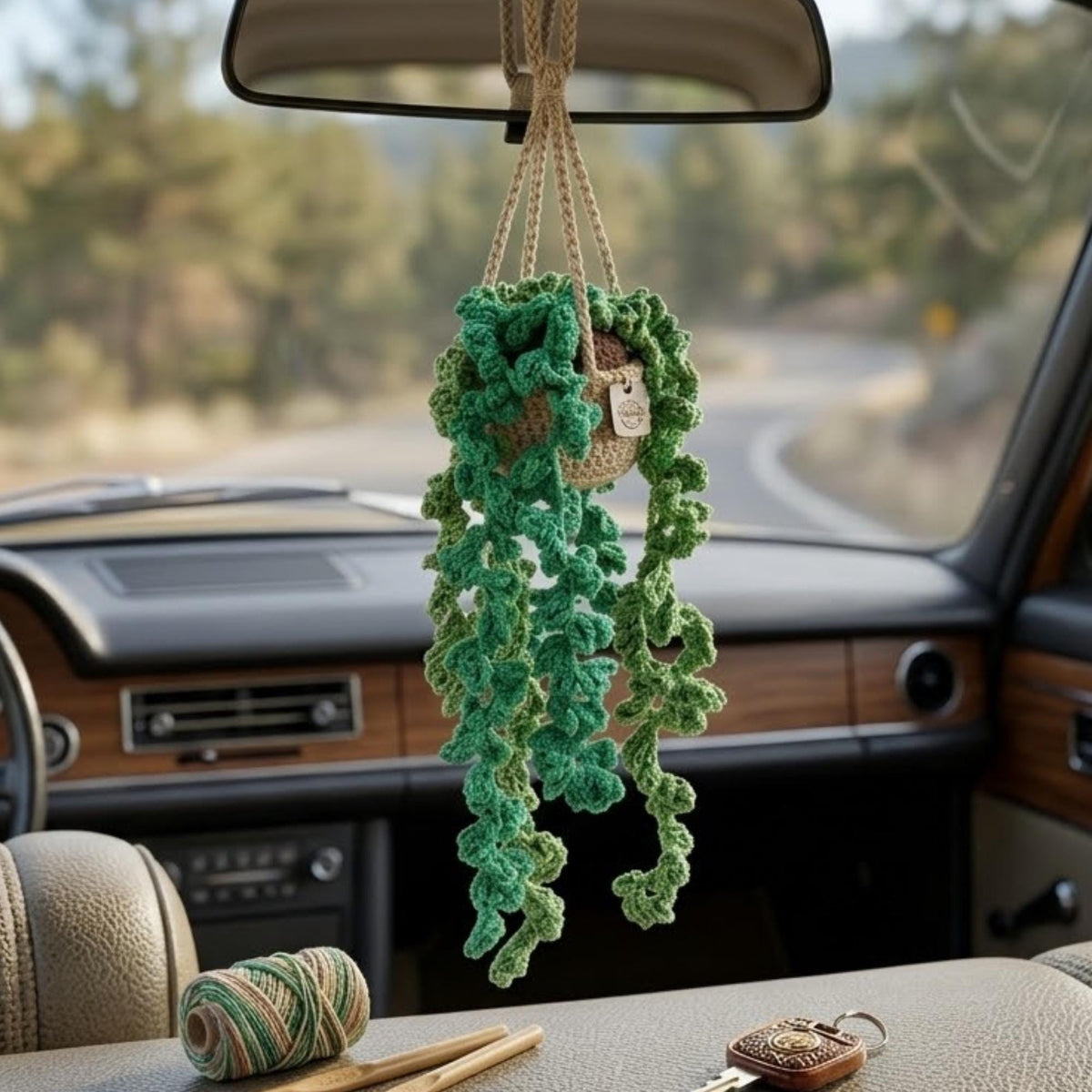 Hanging Succulent Car Charm Pattern