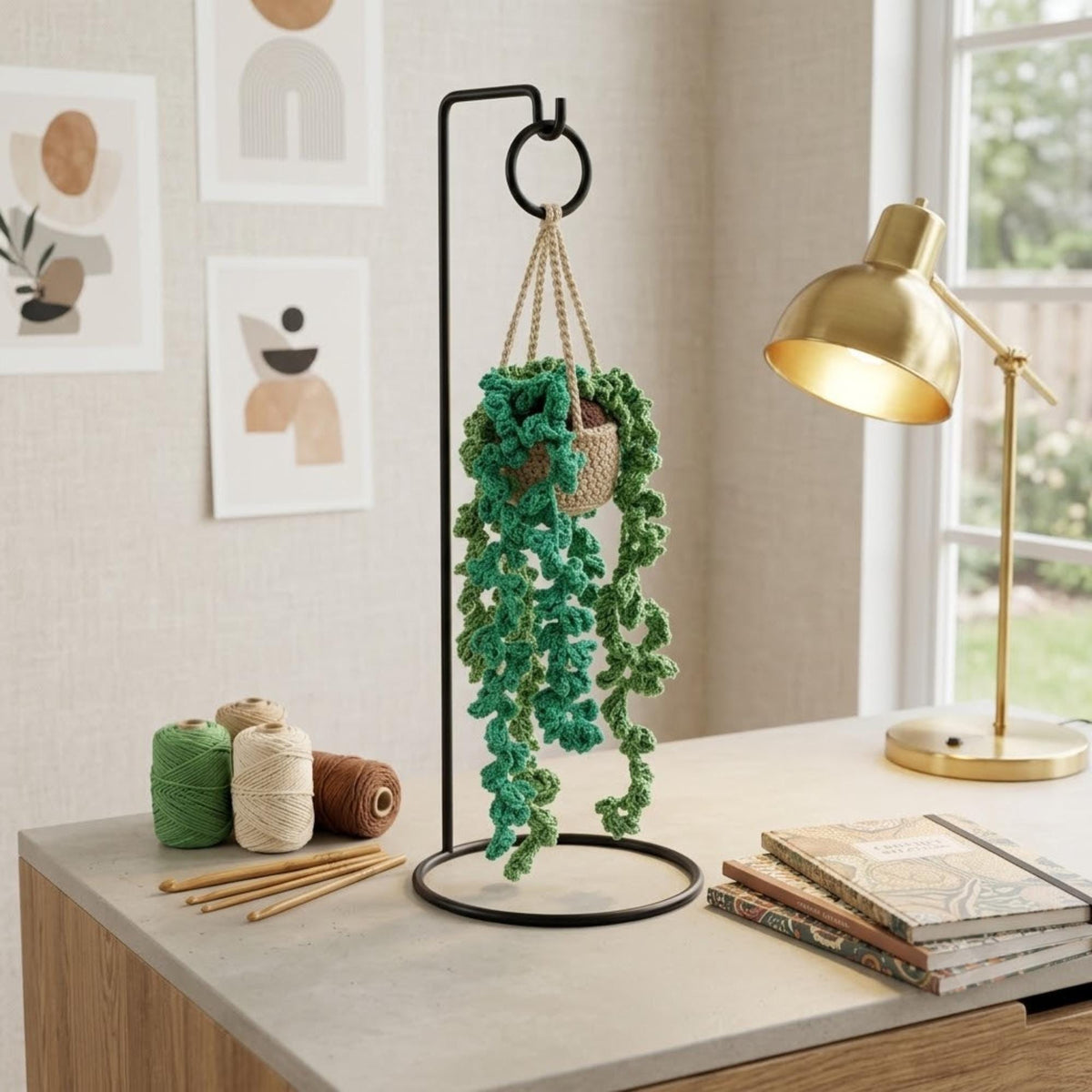 Hanging Succulent Car Charm Pattern