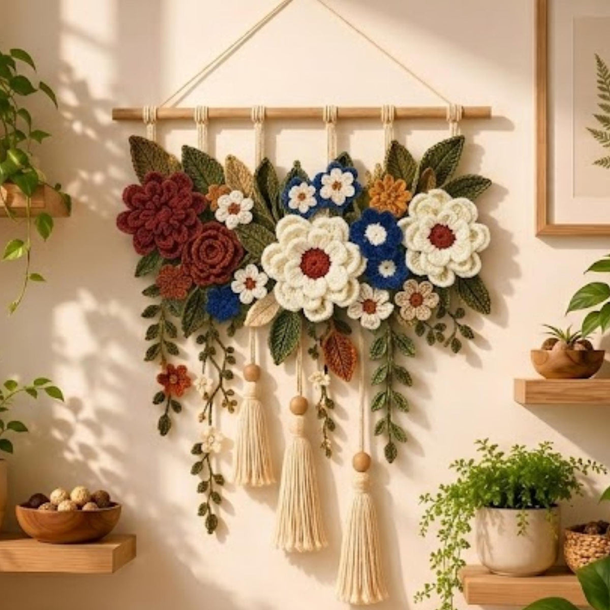 Layered Flower Wall Hanging Pattern