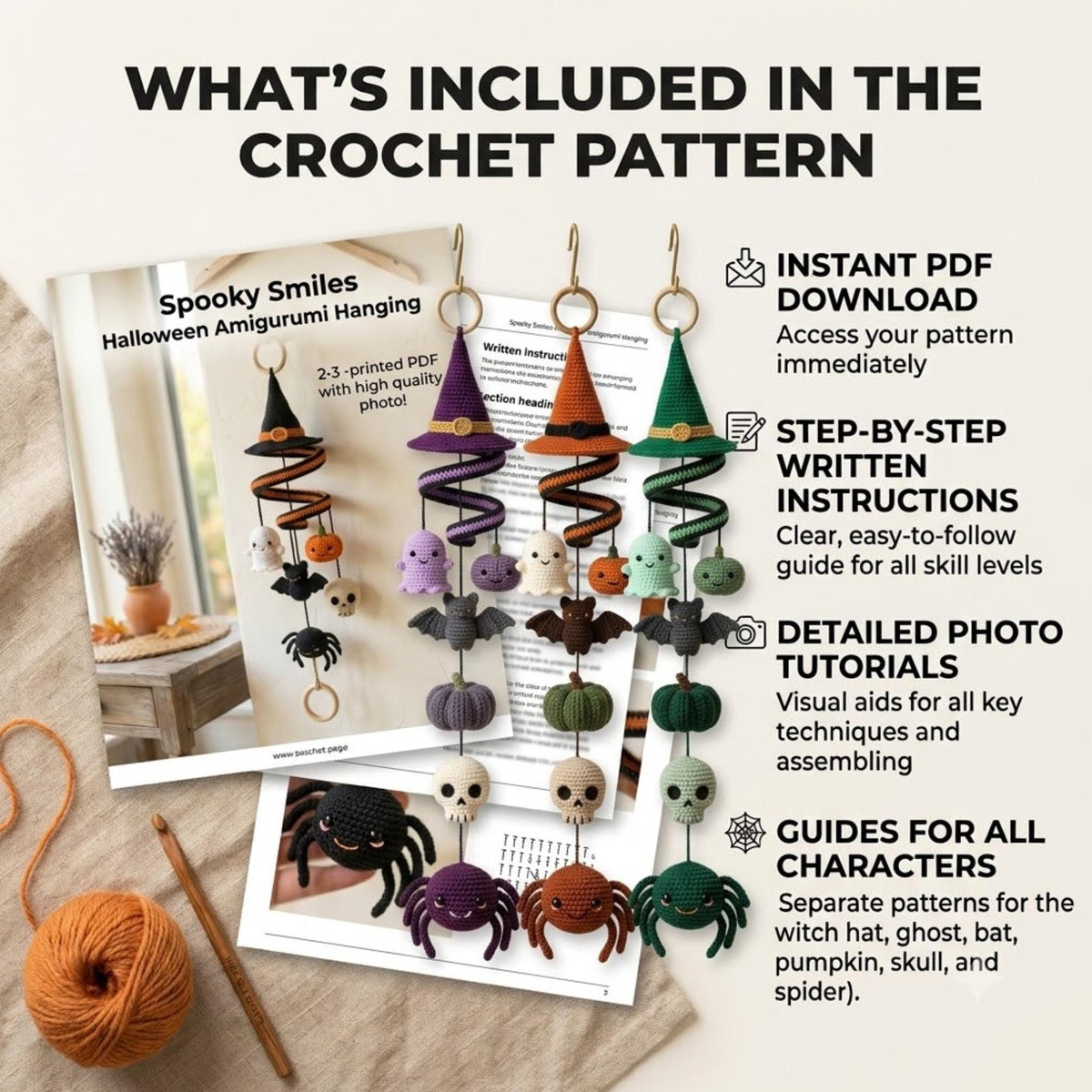 Halloween Witch Hat Spiral Hanging Pattern