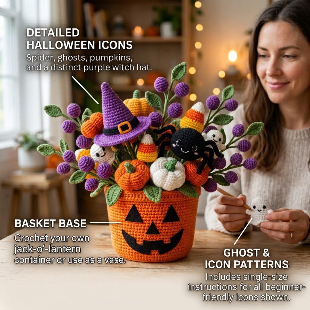Halloween Jack-o'-Lantern Centerpiece Pattern