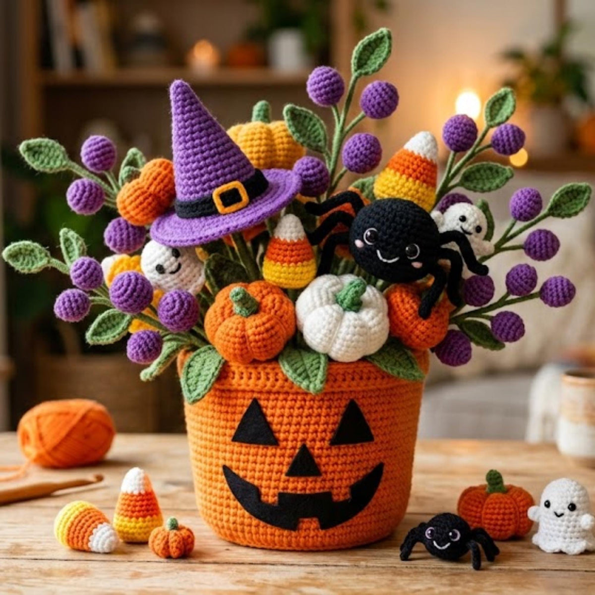 Halloween Jack-o'-Lantern Centerpiece Pattern