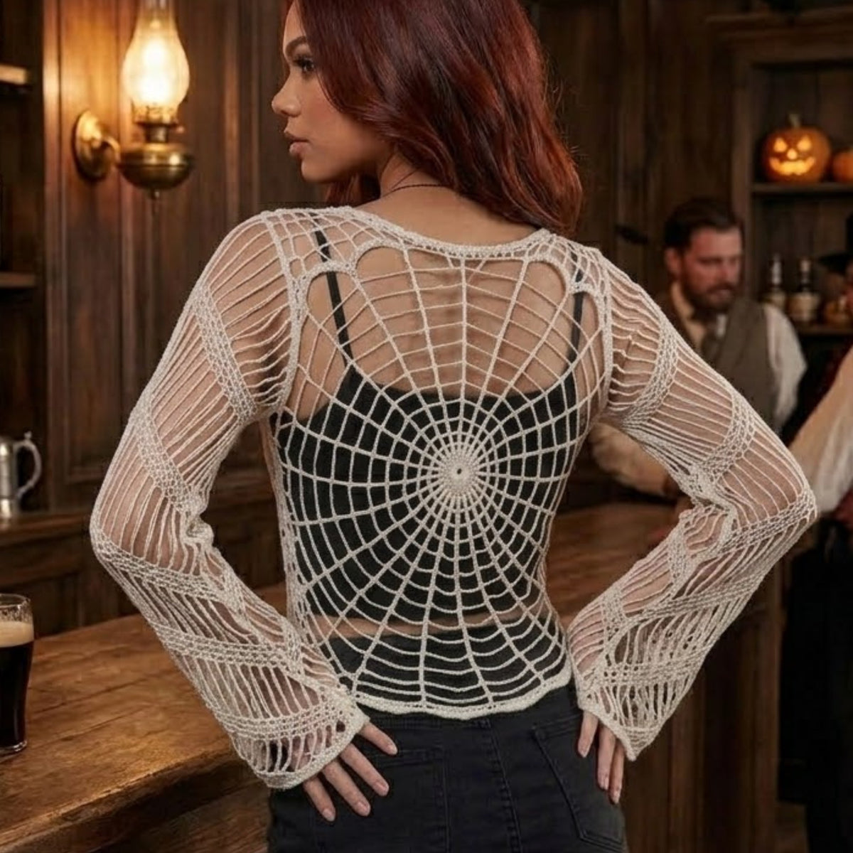 White Spider Web Crochet Top Pattern